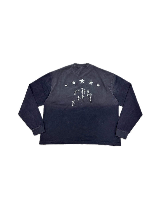 LIBERAFIT Star Graphic Vintage Dyed Distressed Long Sleeve Tee | Face 3 Face