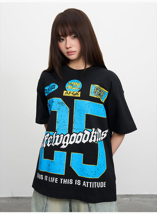 AFGK Vintage Number Print Tee | Face 3 Face