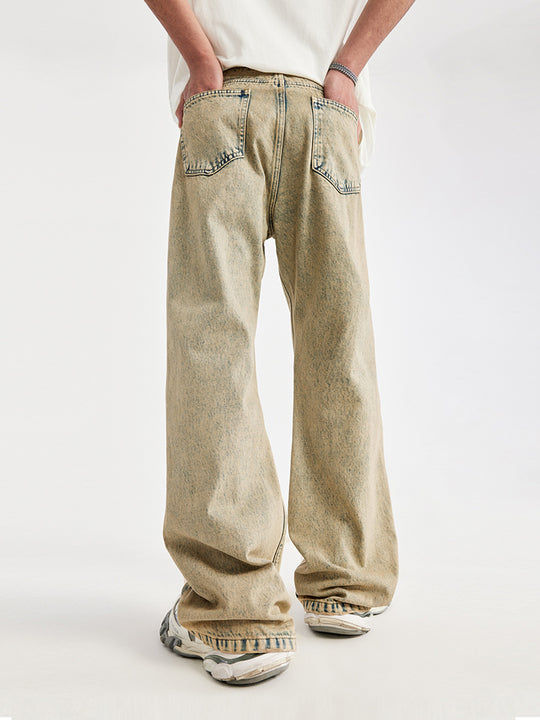 F3F Select Yellow Mud Dyed Old Washed Micro Jeans