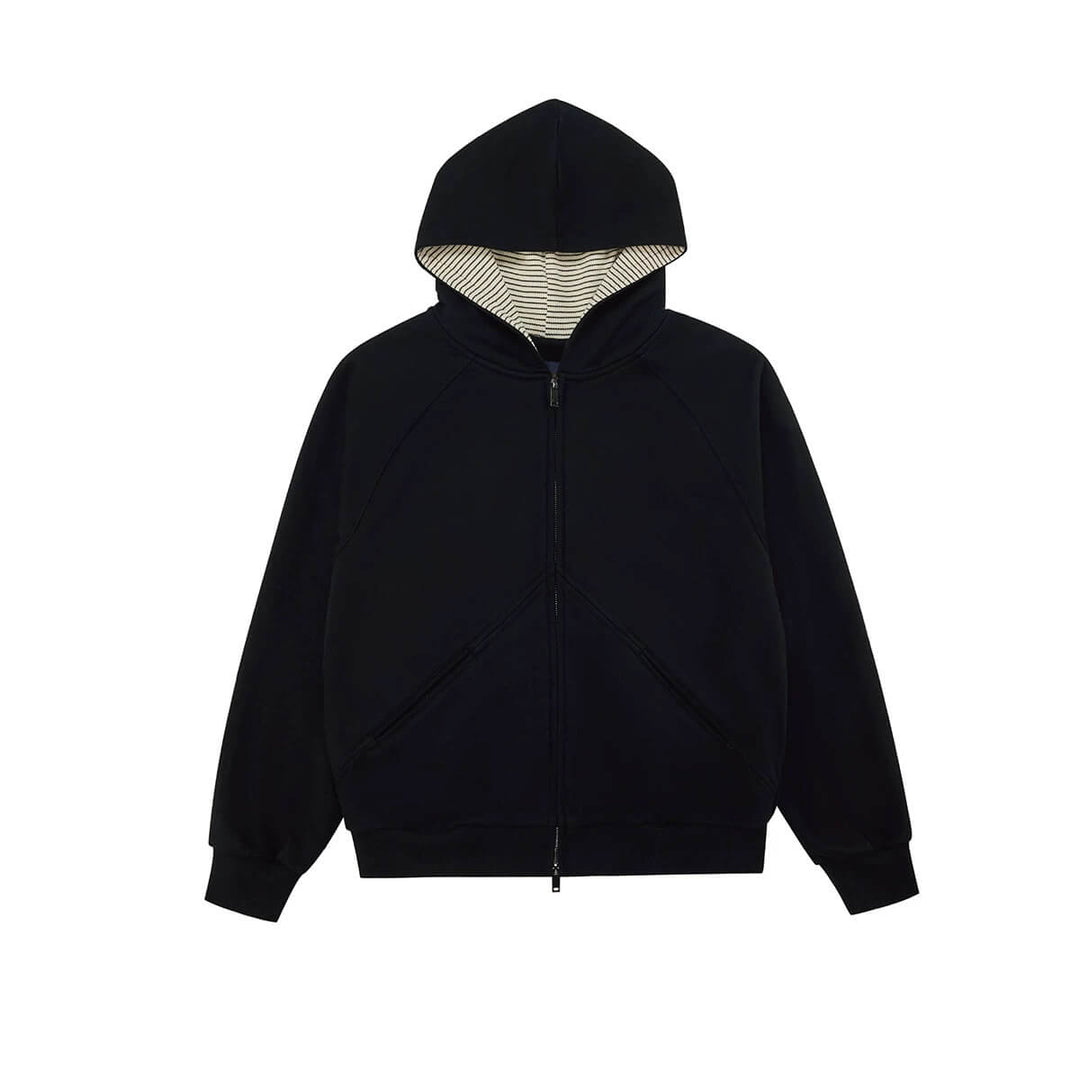 EVILKNIGHT(EK) Striped Hood Lining Zip Up Hoodie | Face 3 Face