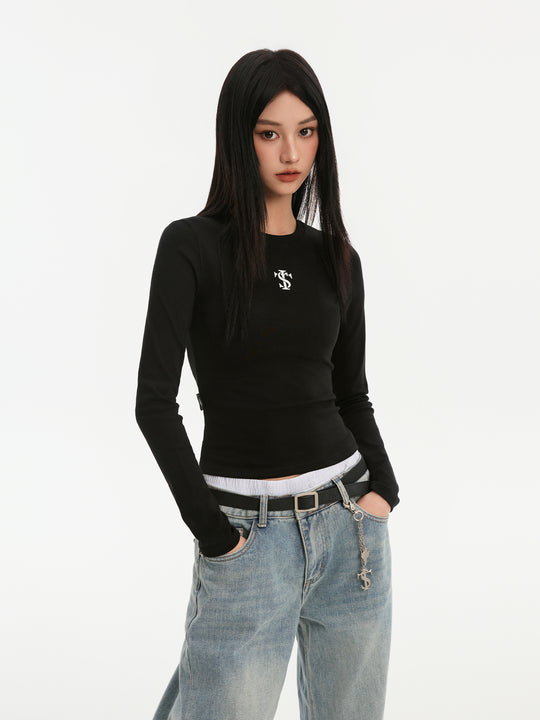 Small Town Kid Basic Slim Fit Stretch Long Sleeve Tee | Face 3 Face