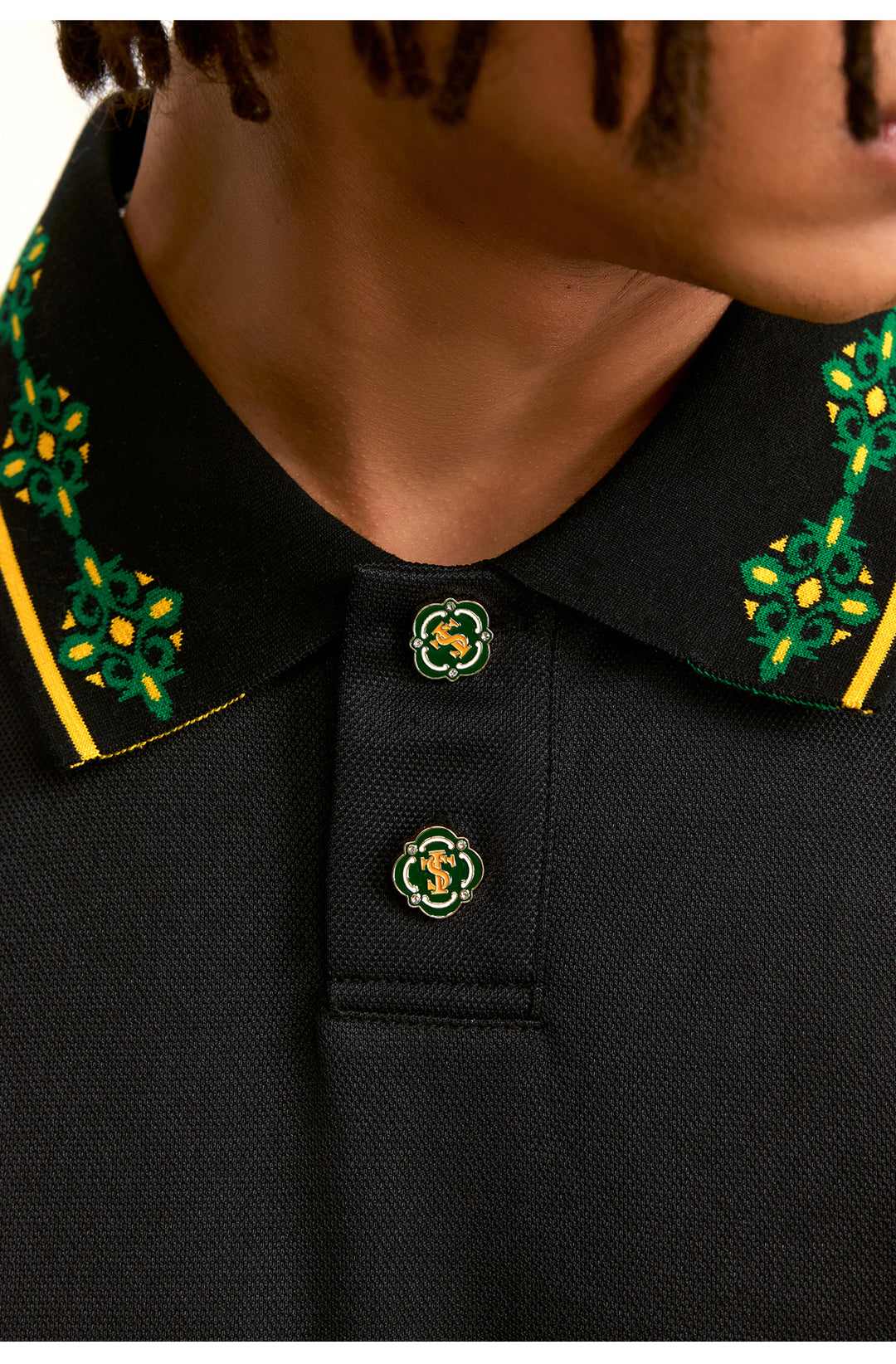 Small Town Kid Ethnic Pattern Jacquard Polo Shirt | Face 3 Face