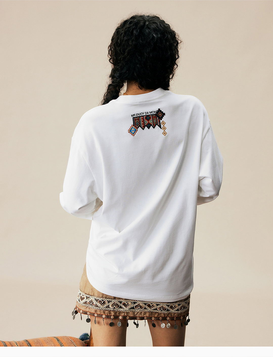 MEDM Ethnic Patch Embroidered Long Sleeve Tee | Face 3 Face