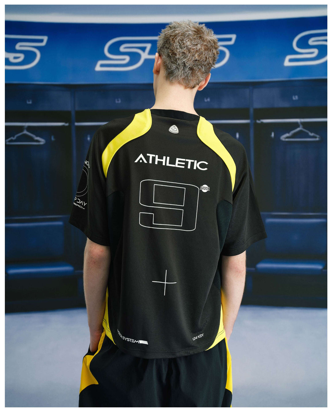 S45 Contrast Patchwork No 9 Short Sleeve Soccer Jersey | Face 3 Face