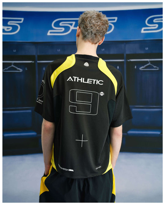 S45 Contrast Patchwork No 9 Short Sleeve Soccer Jersey | Face 3 Face