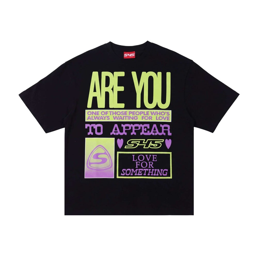 S45 Contrast Color Slogan Print Short Sleeve Tee | Face 3 Face