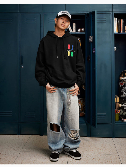 MEDM Rainbow Embossed Logo Hoodie | Face 3 Face