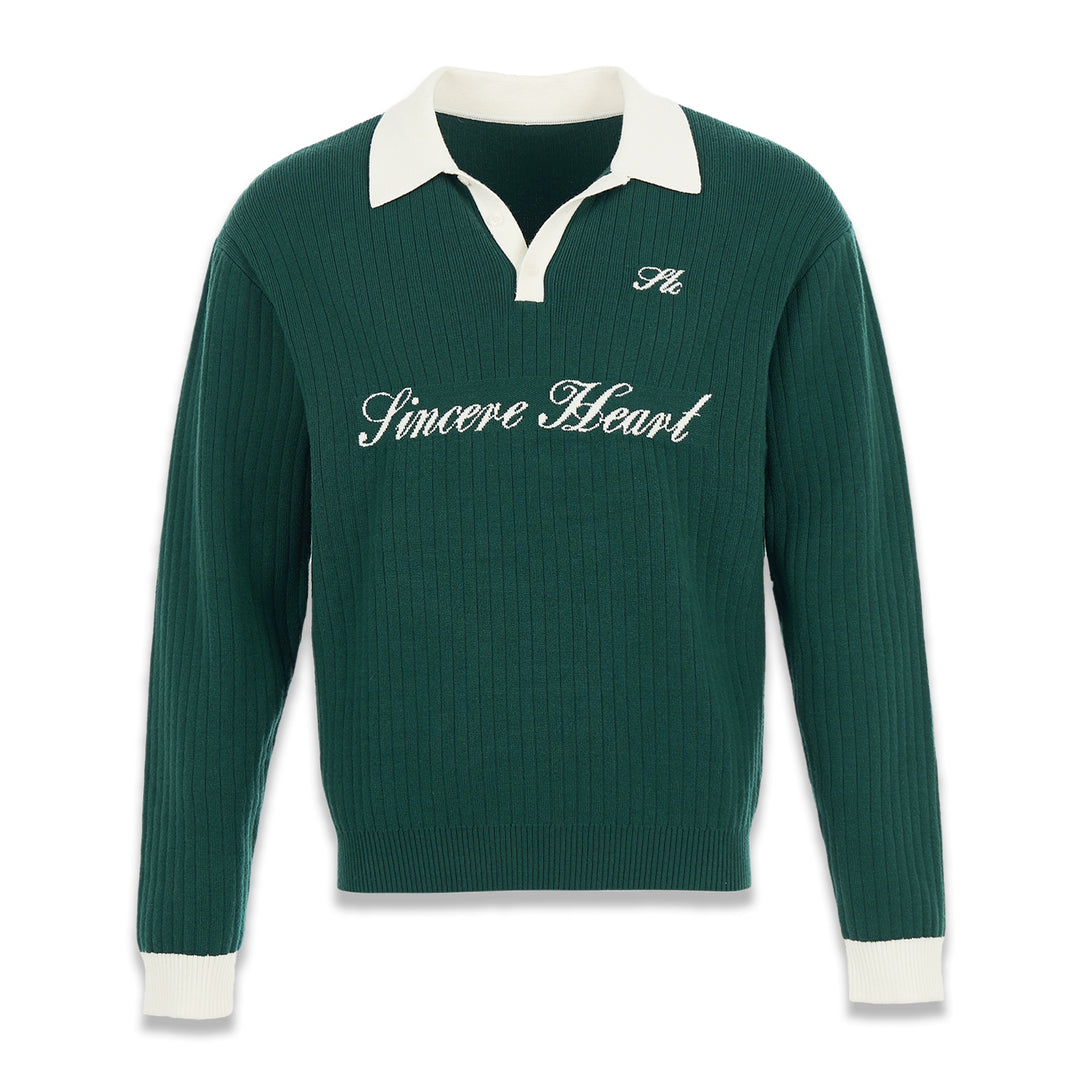 STEEPC Contrast Lapel Polo Knit Sweater | Face 3 Face