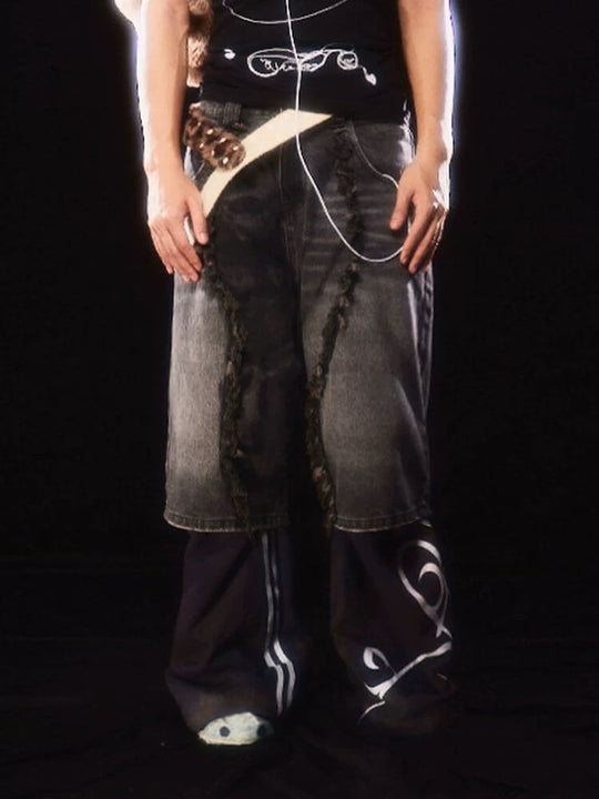 Night Lab Frayed Seam Washed Denim Shorts