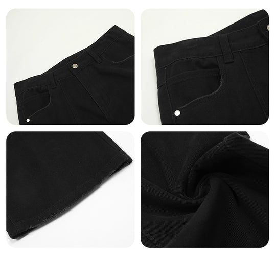 F3F Select One-Leg Center Stitch Black Jeans | Face 3 Face