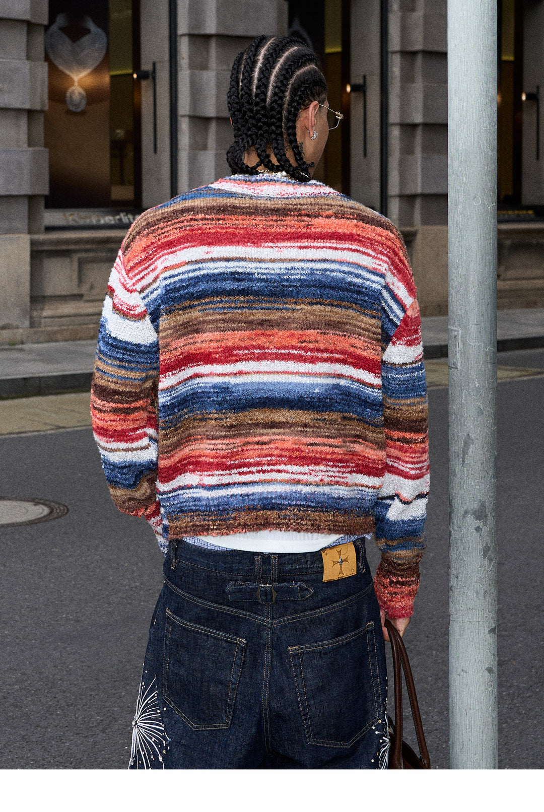 STEEPC Multicolor Gradient Heart Patch Knit Cardigan | Face 3 Face