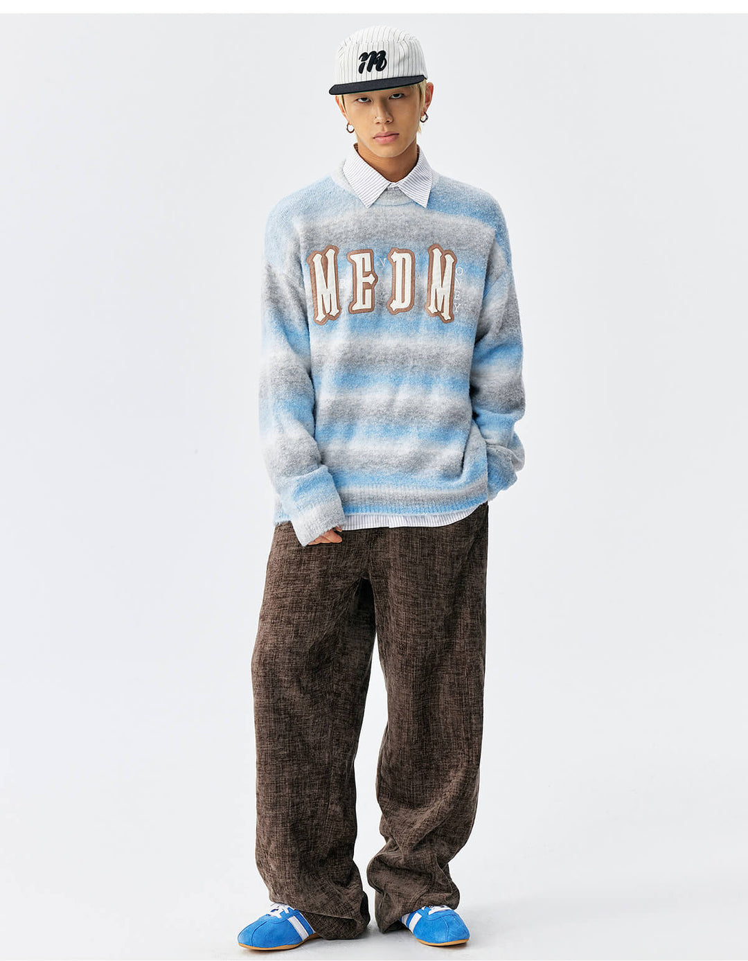 MEDM Logo Patch Rainbow Gradient Knit Sweater | Face 3 Face