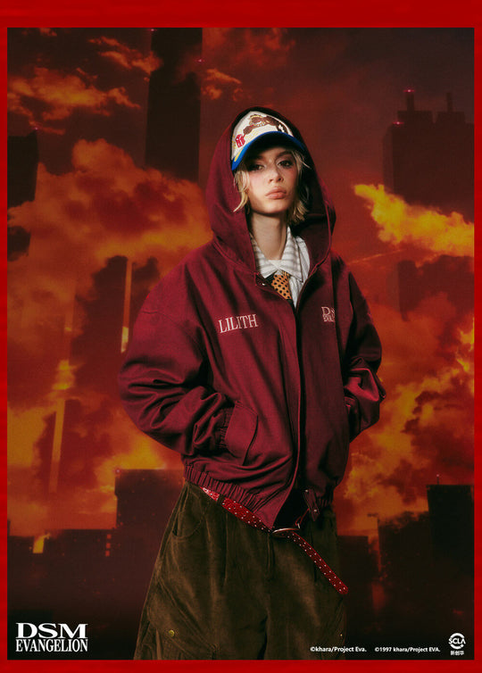 DSM x EVA Second Angel Lilith Washed Zip Up Hooded Jacket | Face 3 Face