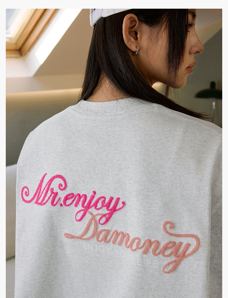 MEDM Fuzzy Embroidered Print Logo Tee | Face 3 Face