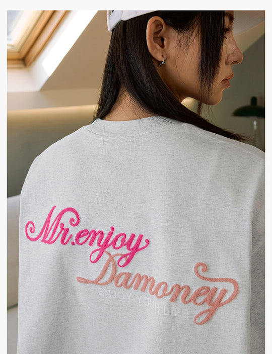 MEDM Fuzzy Embroidered Print Logo Tee | Face 3 Face