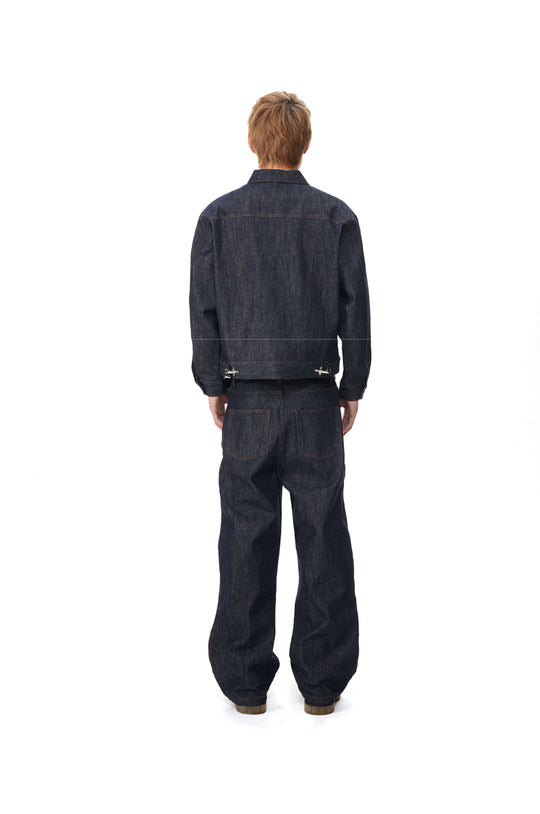EVILKNIGHT(EK) 3D Cut Twisted Front Denim Jacket | Face 3 Face