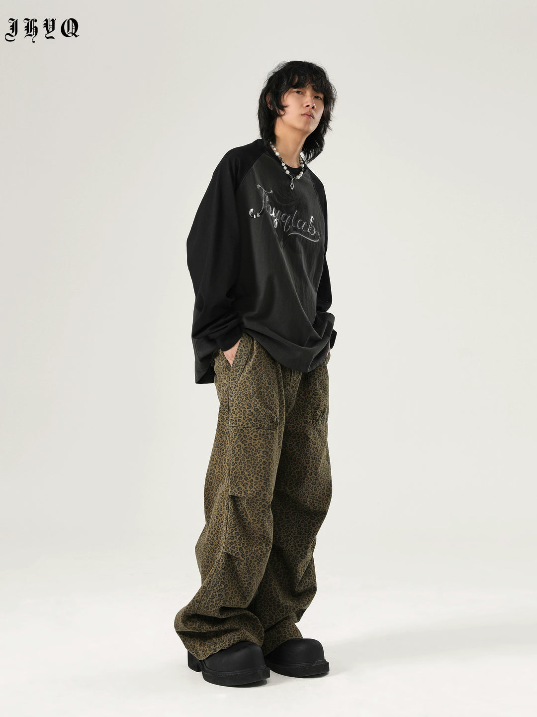 JHYQ Washed Flower Printing Long Sleeved Tee