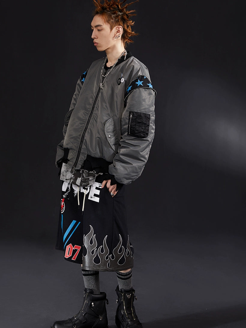 VENTUREK Star Shoulder Zipper MA-1 Bomber Jacket | Face 3 Face