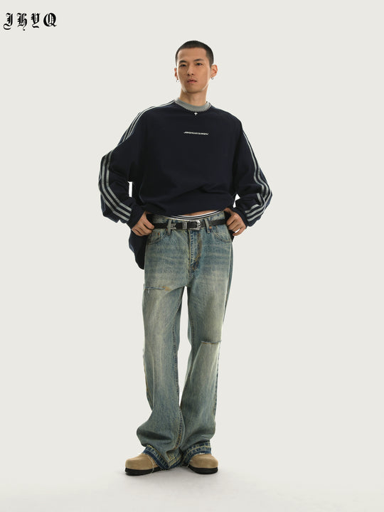 JHYQ Beadwork Washed & Old Long Sleeved Tee