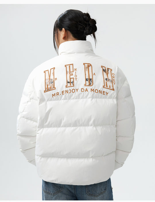 MEDM 3D Embroidered Lace Puffer Jacket | Face 3 Face
