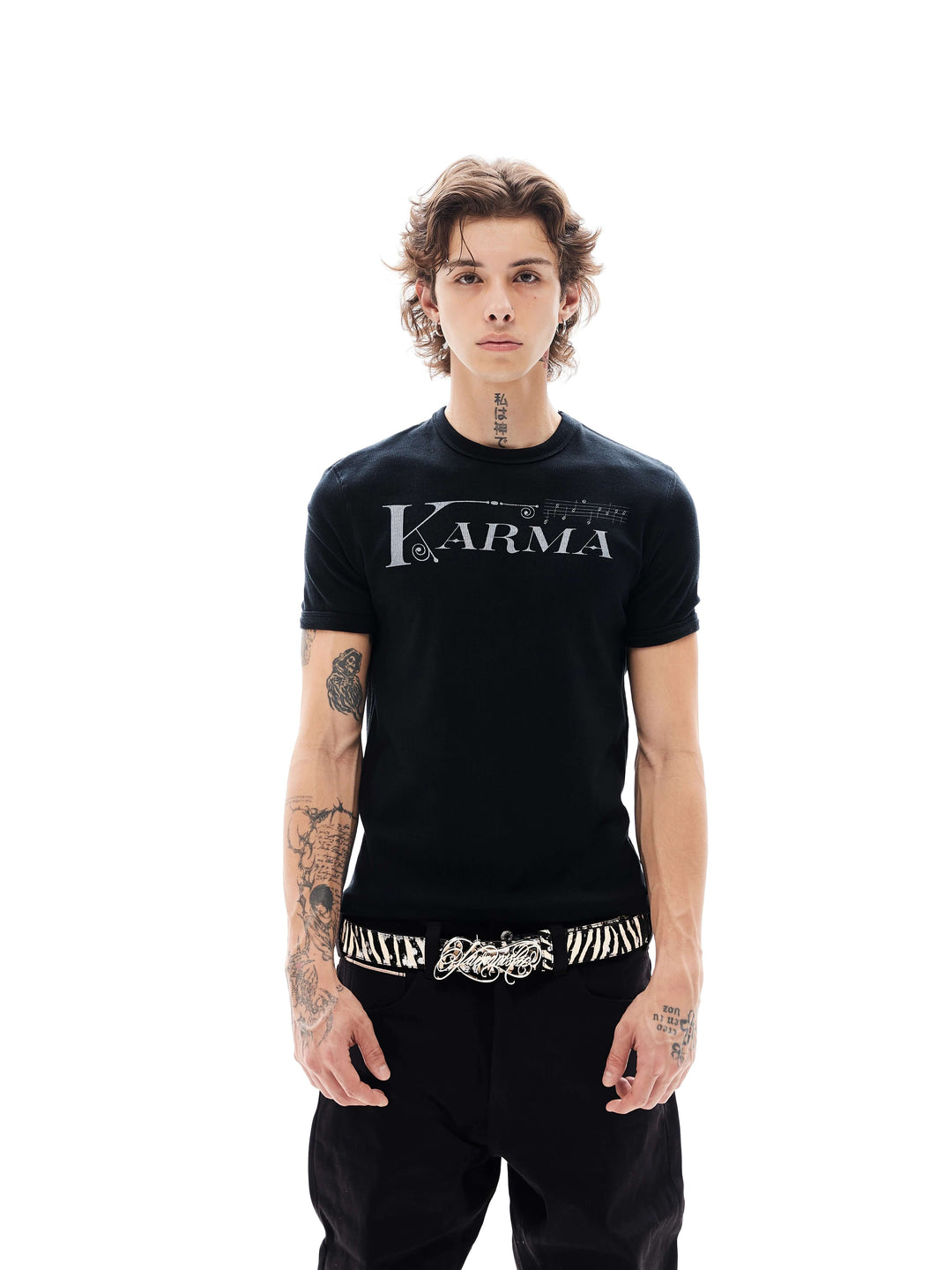 KARMANISTIC Logo and Musical Note Print Short Sleeve Tee | Face 3 Face