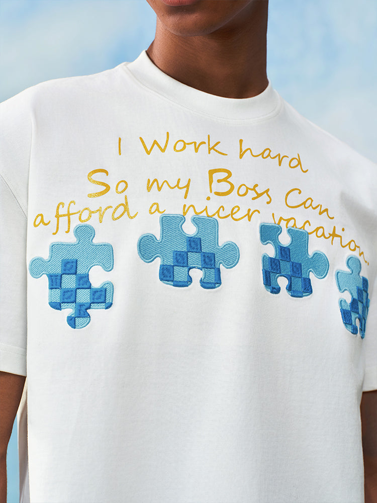 YADcrew Puzzle Checkerboard 3D Embroidered Tee | Face 3 Face