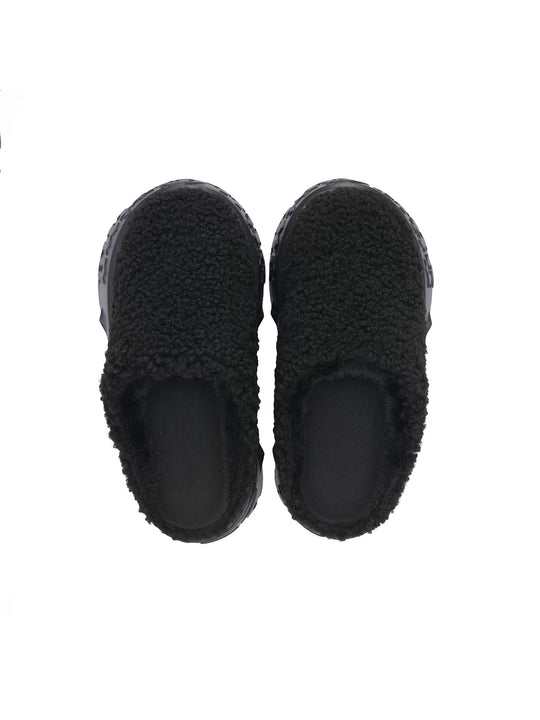 1807 INF-010 Gothic Black Teddy Chunky Platform Clogs | Face 3 Face