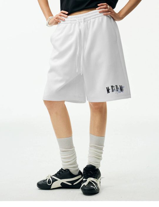 MEDM Colorful Logo Embroidered Sweat Shorts | Face 3 Face