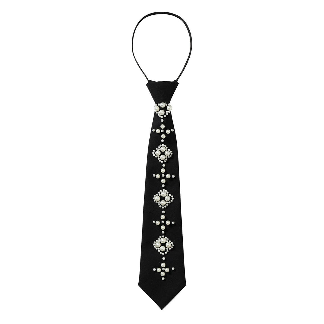 YADcrew Pearl Embellished Black Tie | Face 3 Face