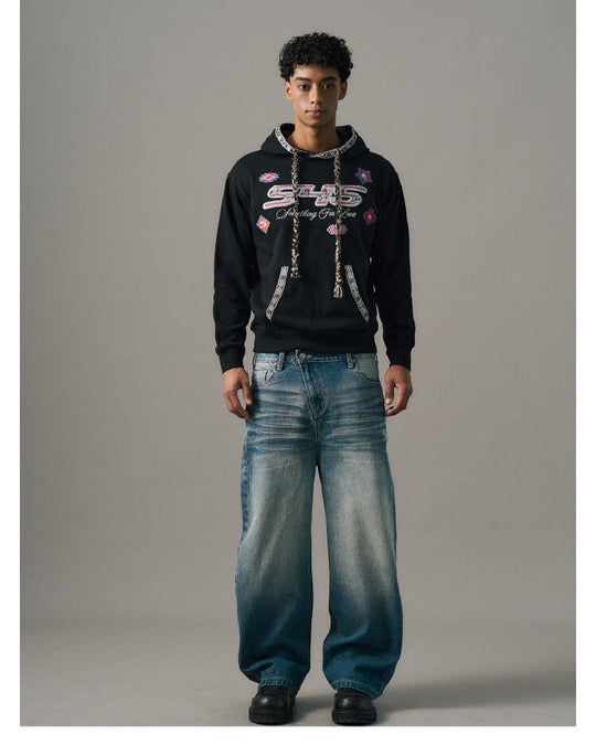 S45 Slanted Panel Curved Washed Jeans | Face 3 Face