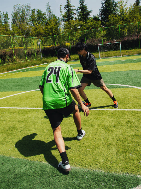 ORANGEDRAGON ODFC Striped Embroidered Soccer Jersey Uniform Polo Shirt | Face 3 Face
