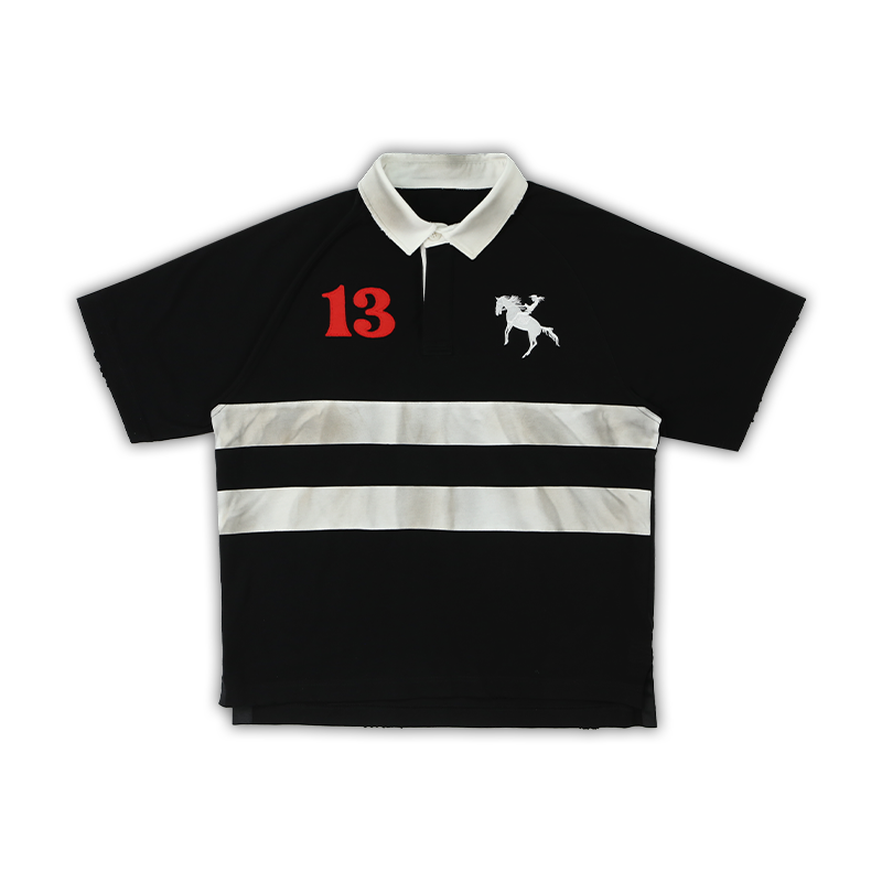 SOD Co. Patchwork Distressed Rugby Polo | Face 3 Face