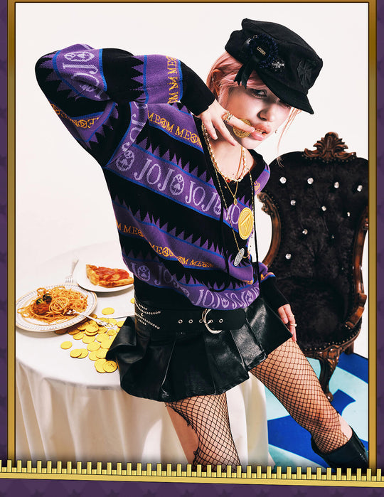 MEDM × JOJO Striped V Neck Knit Sweater | Face 3 Face