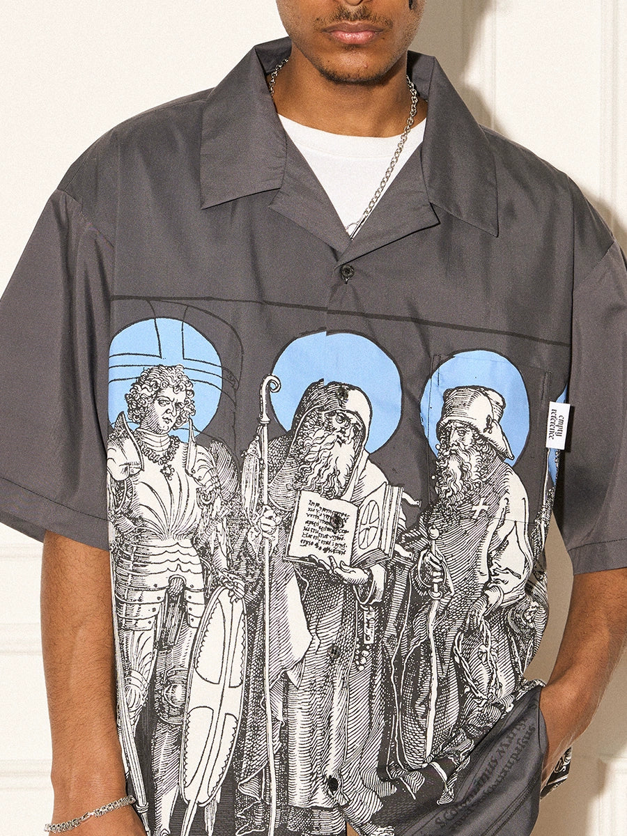 EMPTY REFERENCE Genesis Hand Painted Lines Short Sleeve Shirt