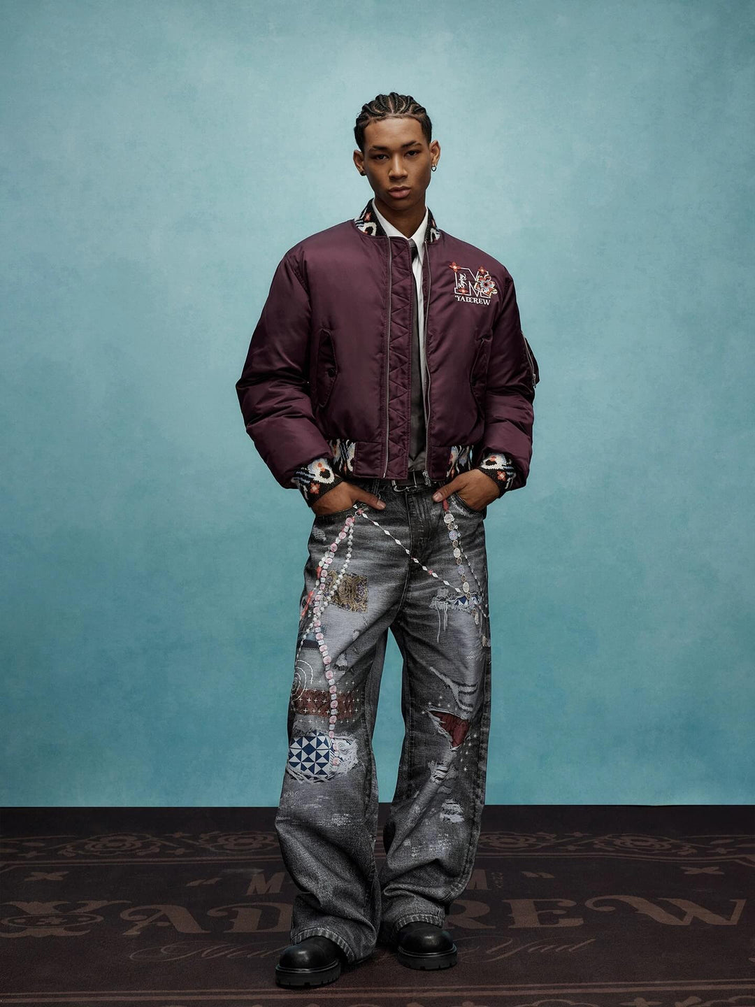 YADcrew x MEDM Ethnic Ribbed MA-1 Bomber Jacket | Face 3 Face