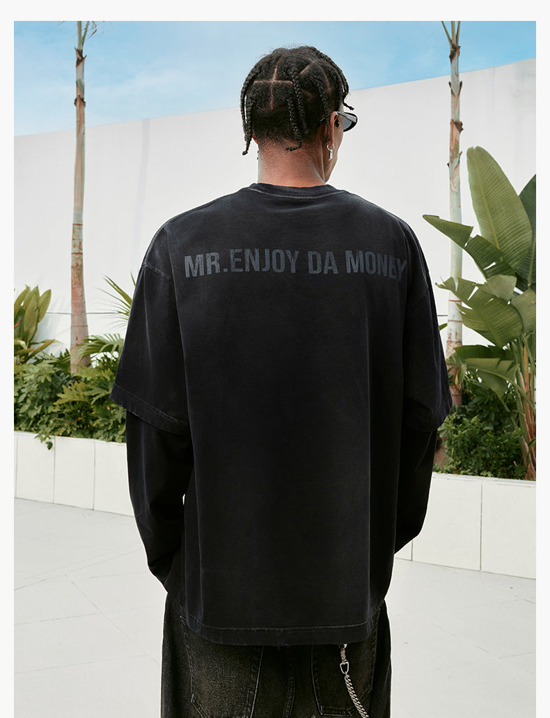 MEDM Washed Double Layer Long Sleeve Tee | Face 3 Face