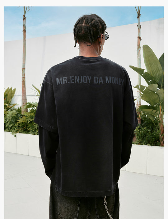 MEDM Washed Double Layer Long Sleeve Tee | Face 3 Face
