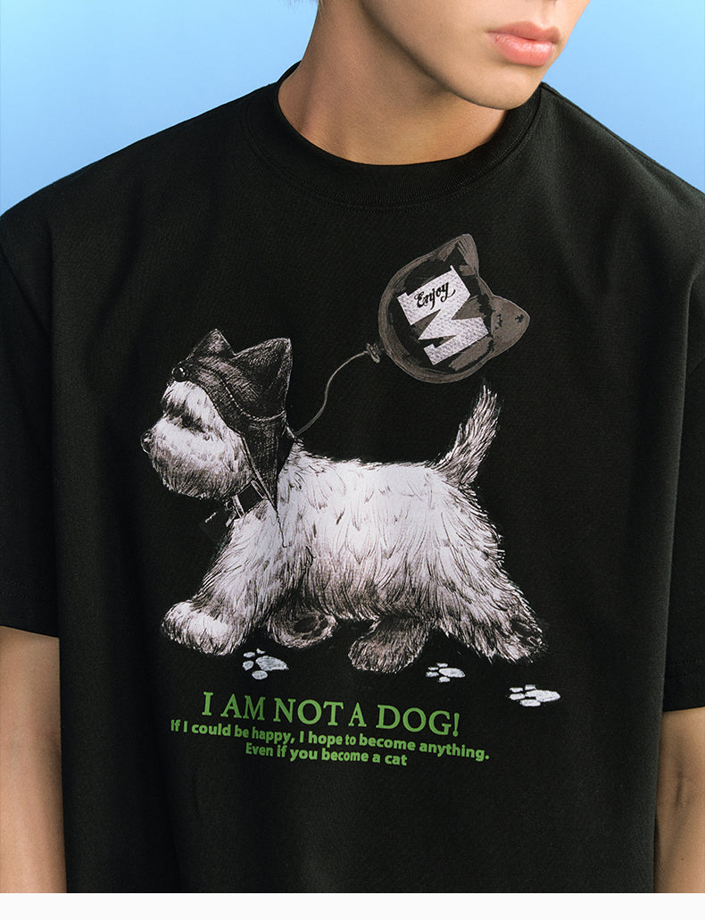 MEDM Cat Ear Hat Puppy Balloon Print Tee | Face 3 Face