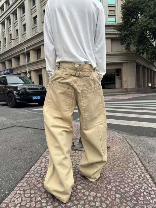 STEEPC Multi Layer Pocket Canvas Baggy Work Pants | Face 3 Face