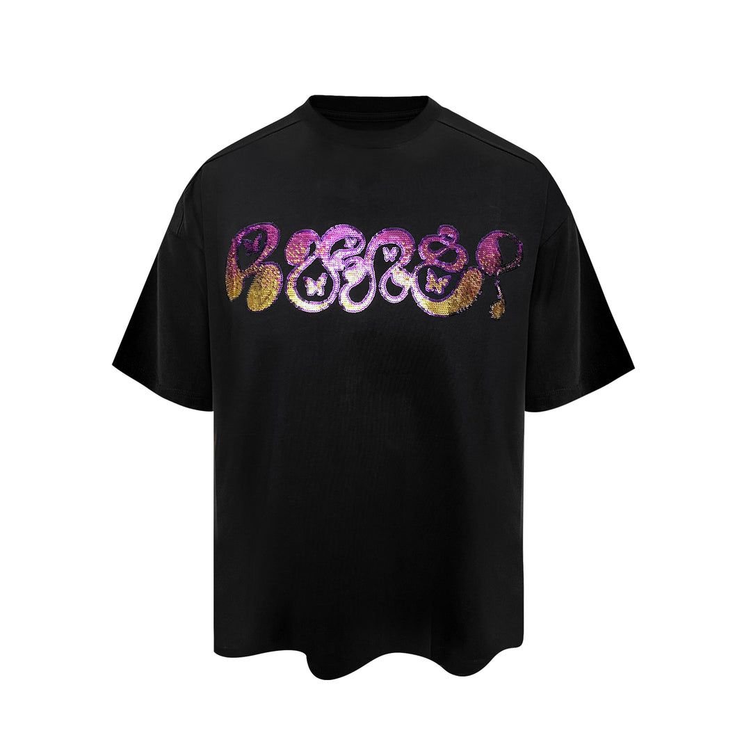 RUSURE Sequins Gradient Logo Tee | Face 3 Face