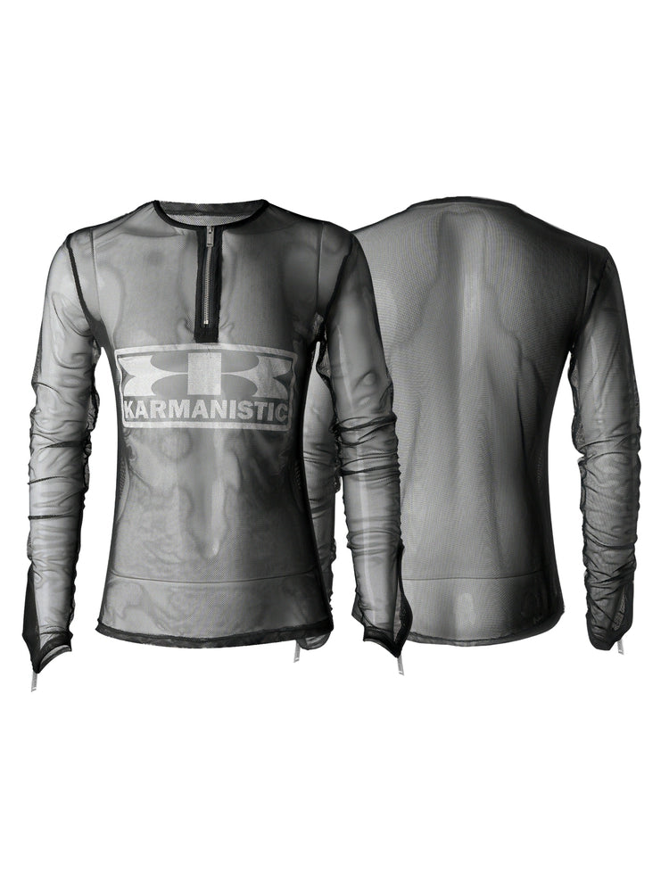 KARMANISTIC Mesh Half Zip Long Sleeve Tee | Face 3 Face