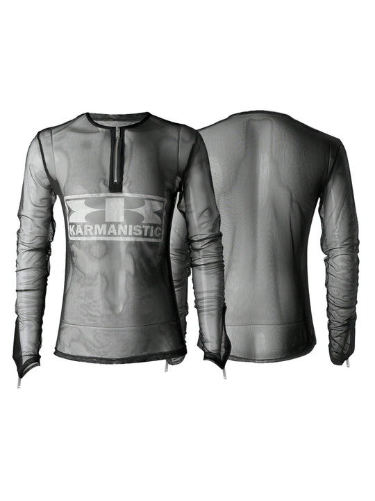 KARMANISTIC Mesh Half Zip Long Sleeve Tee | Face 3 Face