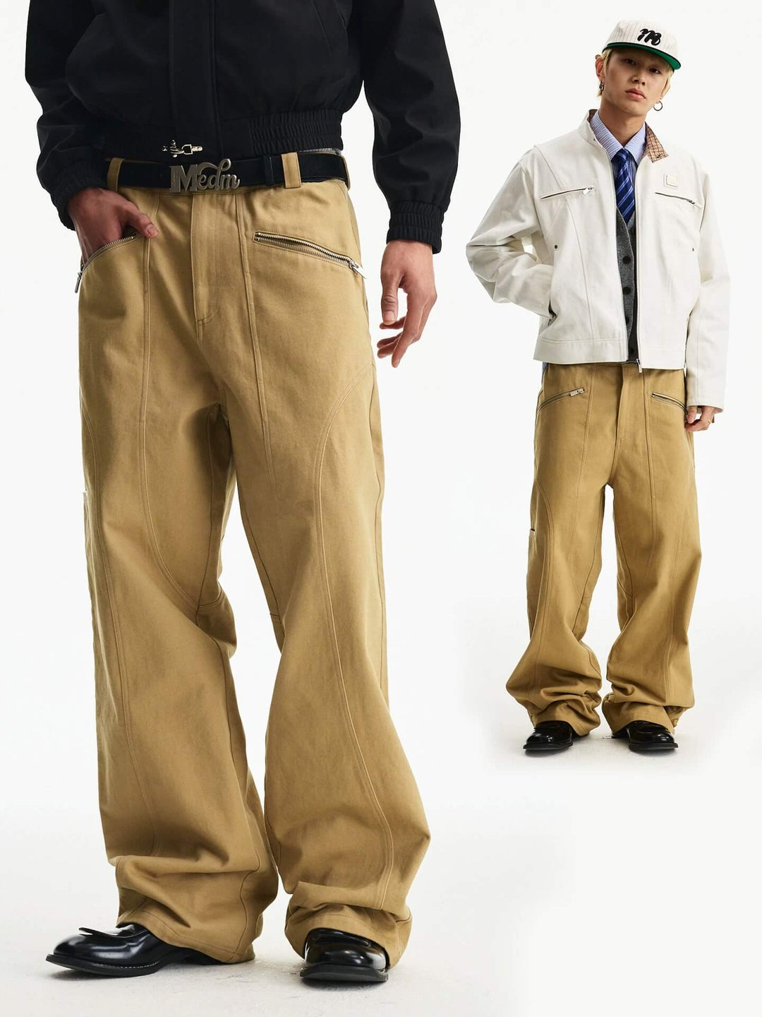 MEDM Structured Zip Pocket Work Pants | Face 3 Face