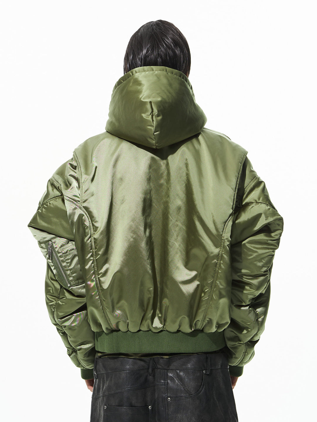 BLIND NO PLAN Military Nylon Hooded Bomber Jacket | Face 3 Face