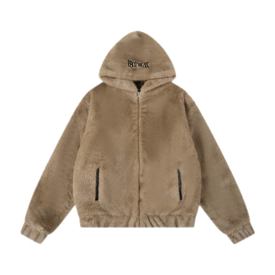 1807 Eco Faux Mink Fur Hooded Jacket | Face 3 Face