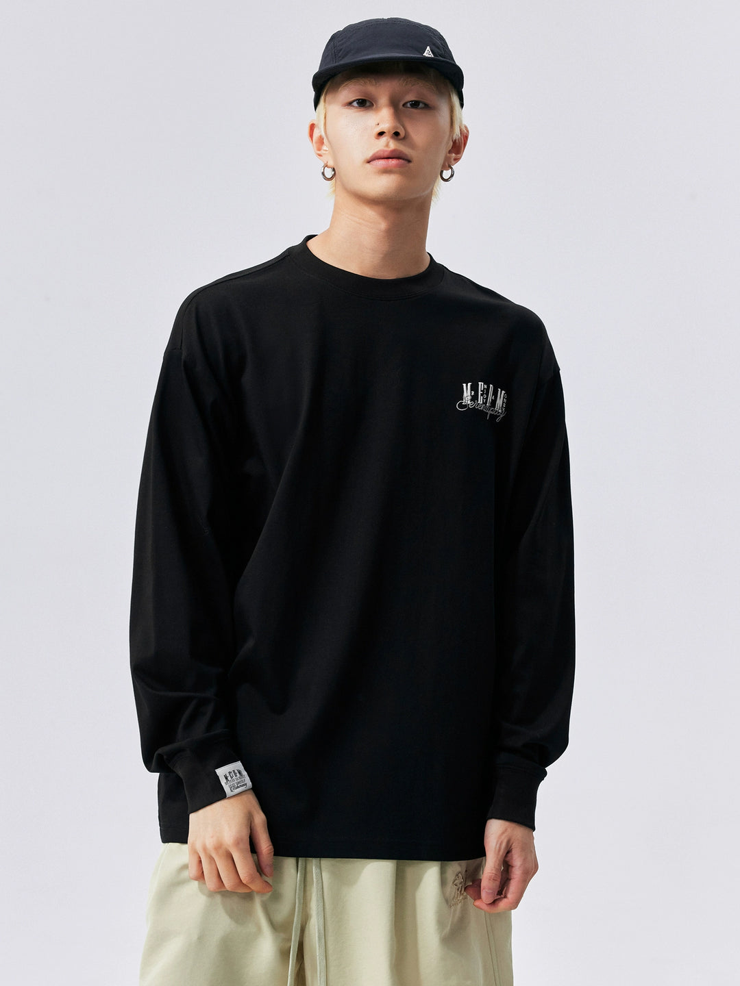 MEDM Logo Embroidered Antibacterial Long Sleeve Tee | Face 3 Face