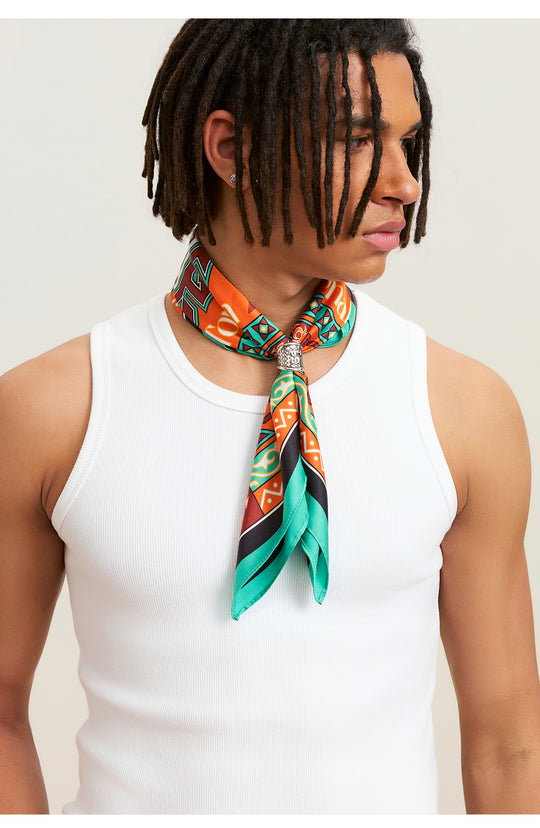 Small Town Kid Geometric Pattern Square Scarf | Face 3 Face