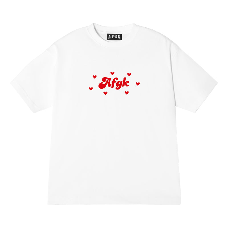 AFGK Love Heart Scattered Confession Slogan Printed Tee