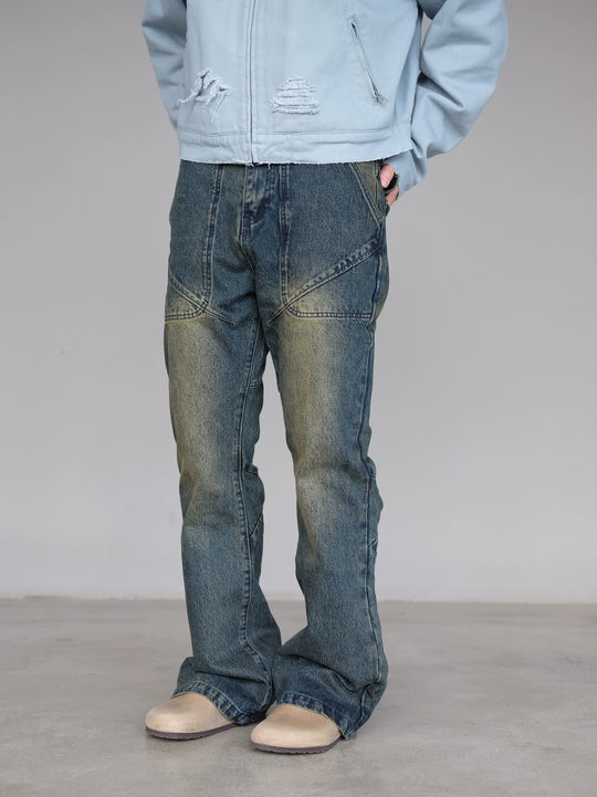 RUSURE Heavy Washed Flared Jeans | Face 3 Face