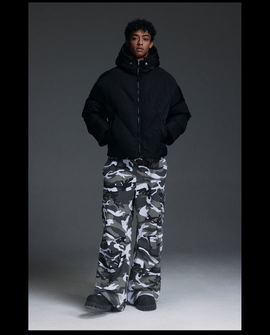 NOVACAM Hooded Short Puffer Jacket | Face 3 Face